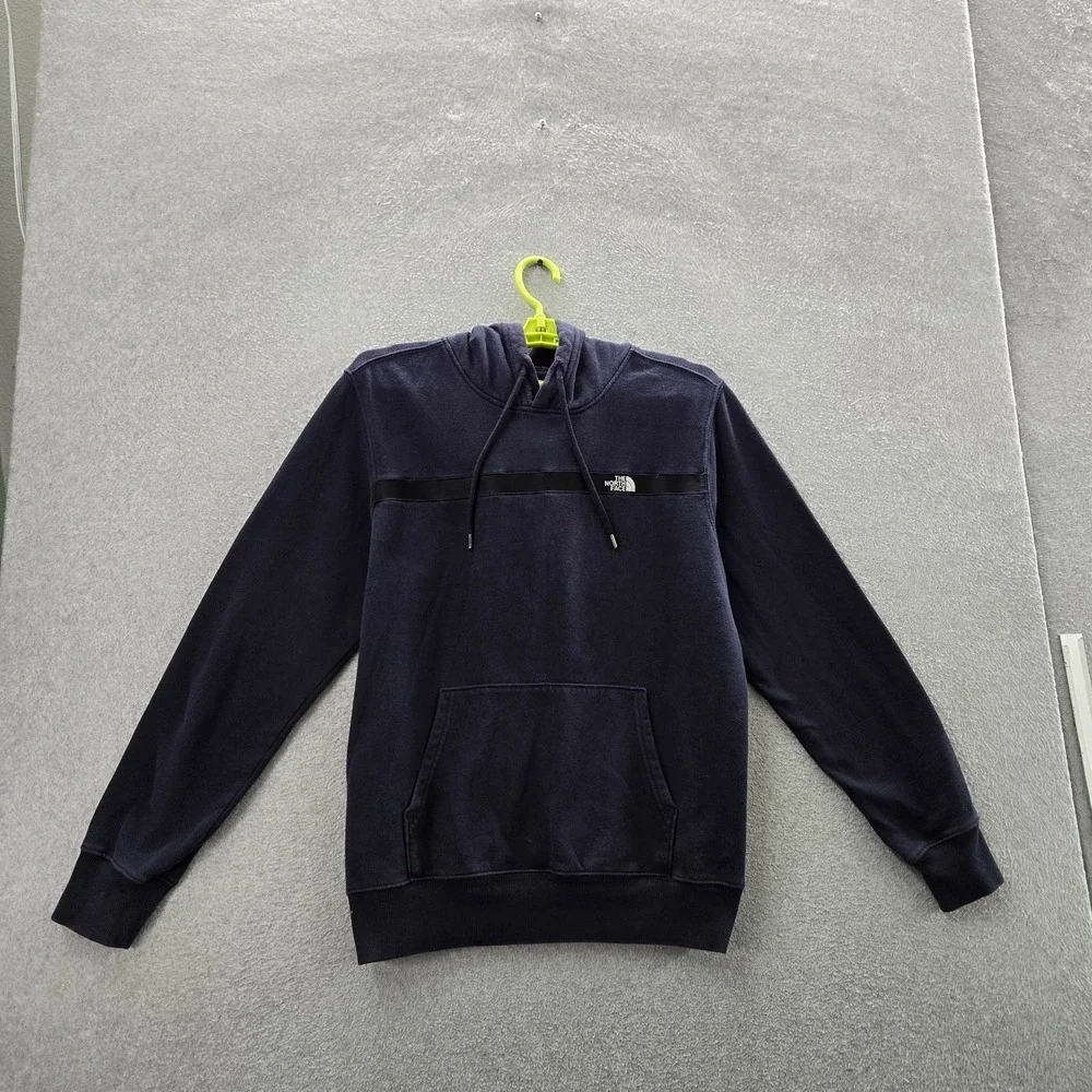 The North Face Men Hoodie M Navy Edge To Edge‎ Fleece Logo Pullover